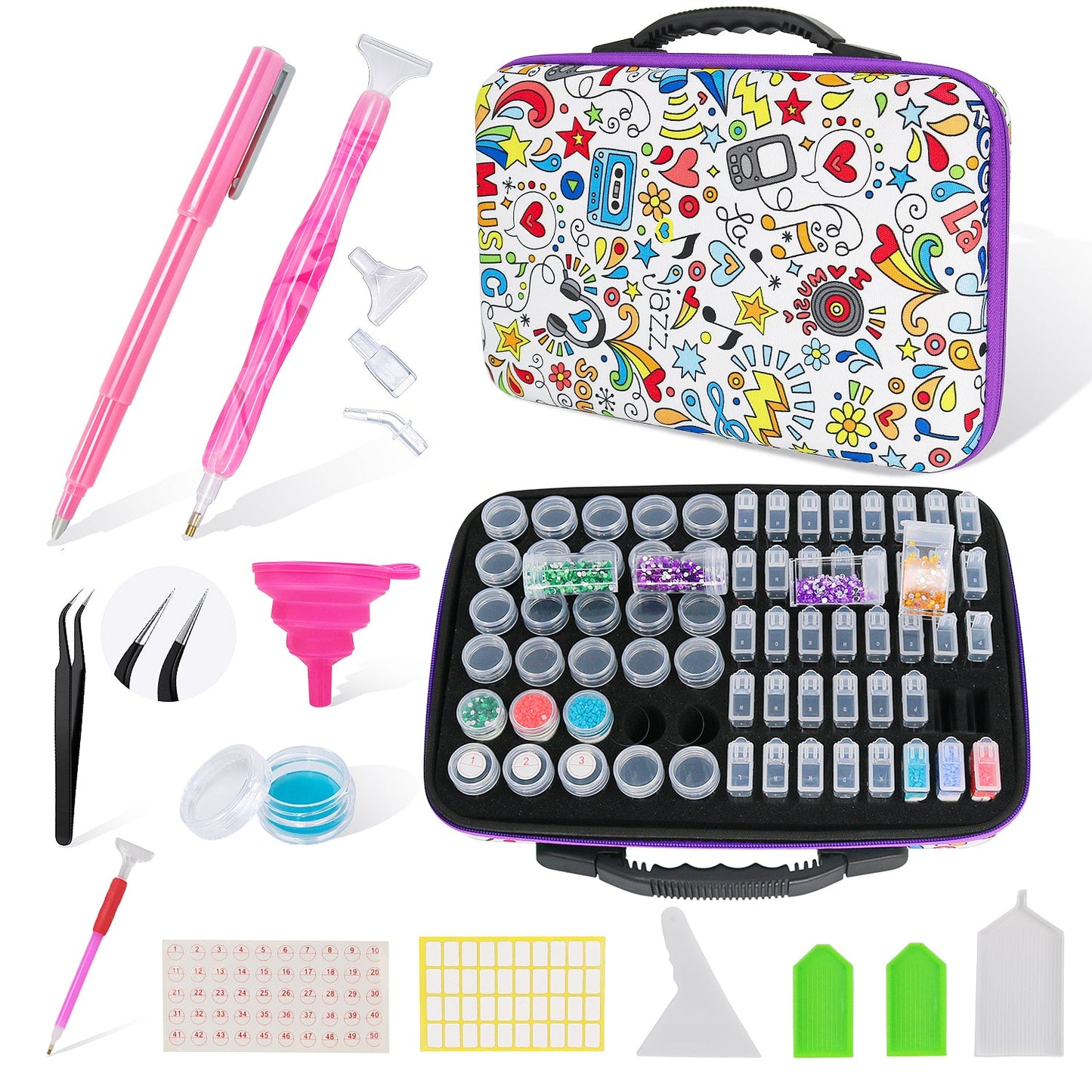 78-Container Diamond Painting Handbag with tools