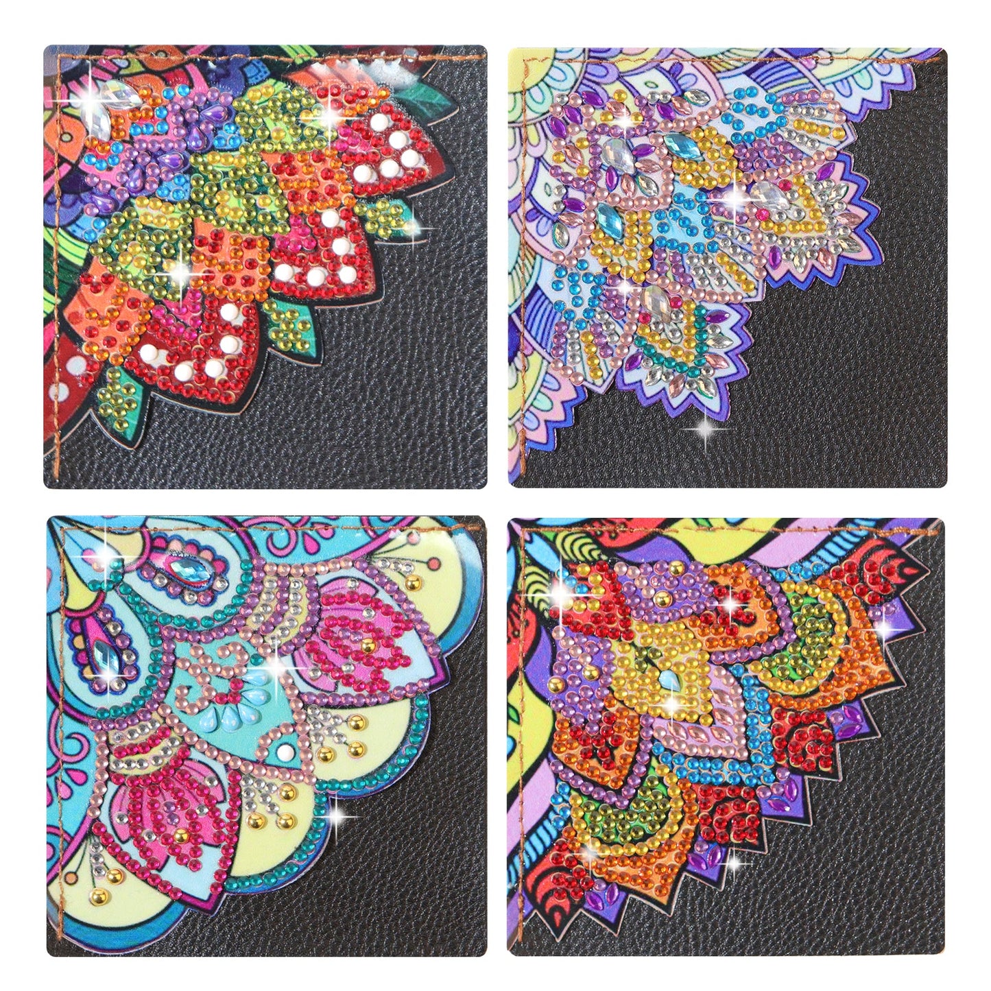 4pcs Mandalas Corner Bookmarks