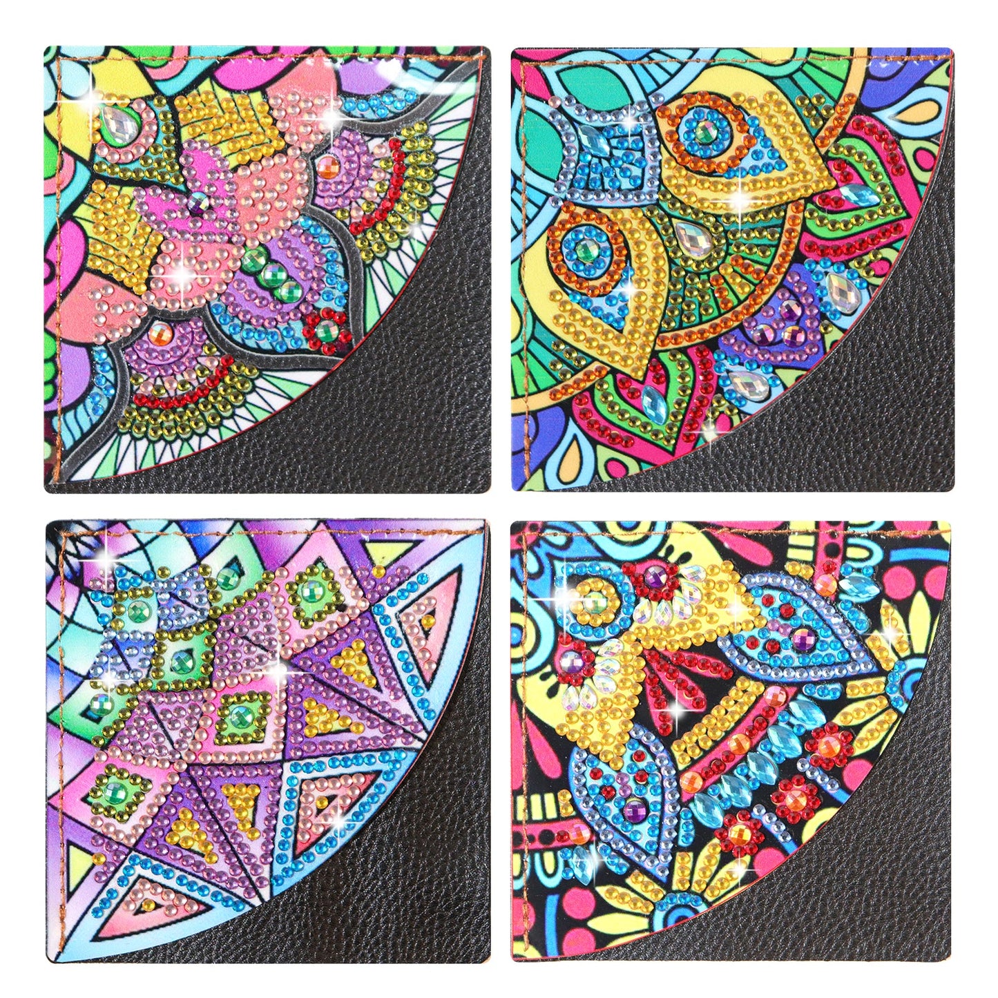 4pcs Mandalas Corner Bookmarks