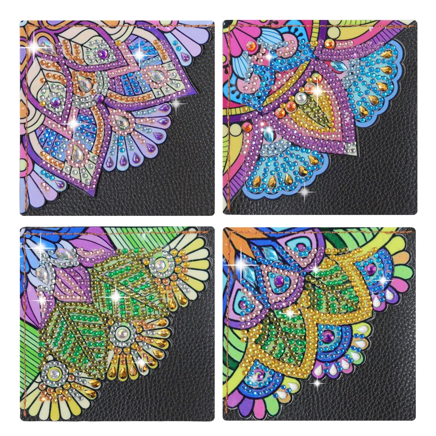 4pcs Mandalas Corner Bookmarks