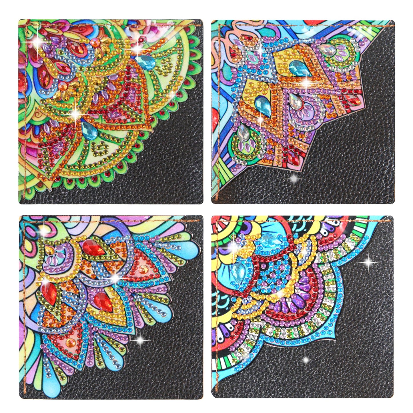 4pcs Mandalas Corner Bookmarks