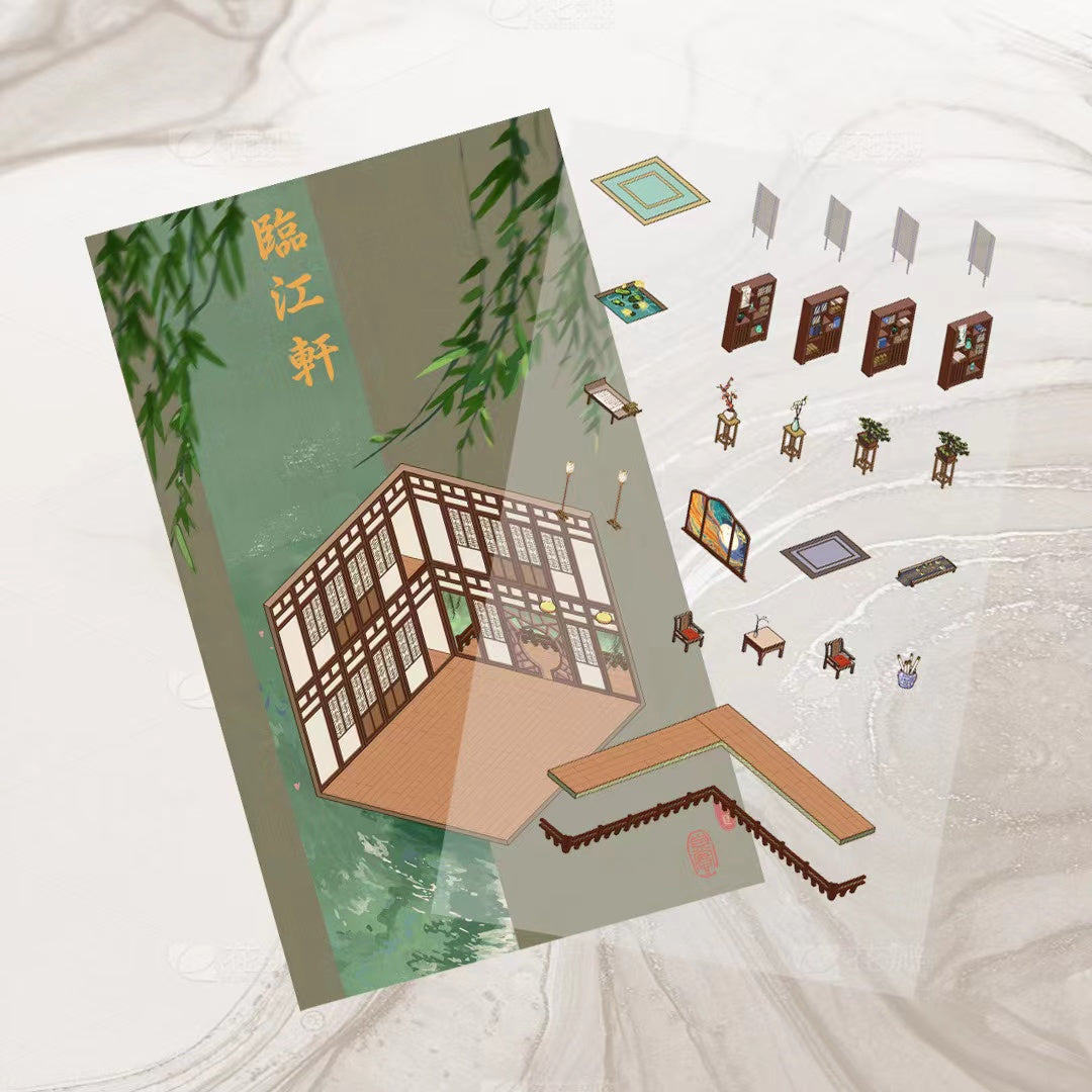 DIY 4 Miniature Scene Stickers: Potions Classroom|Deep Sea Mystery Hall|Traditional Chinese House|Cafe Shop