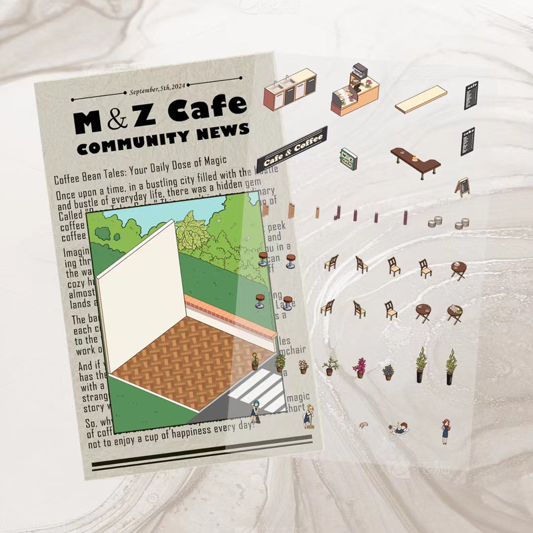DIY 4 Miniature Scene Stickers: Potions Classroom|Deep Sea Mystery Hall|Traditional Chinese House|Cafe Shop