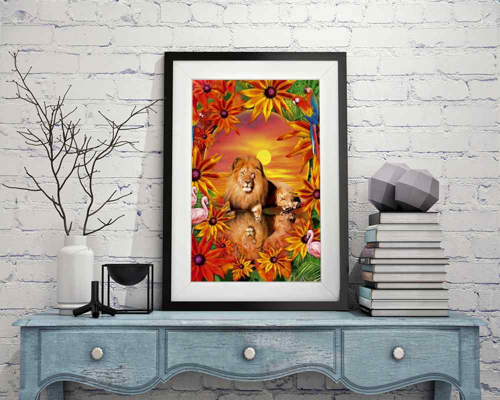 Lion and Birds - DIY Diamond Painting Kit