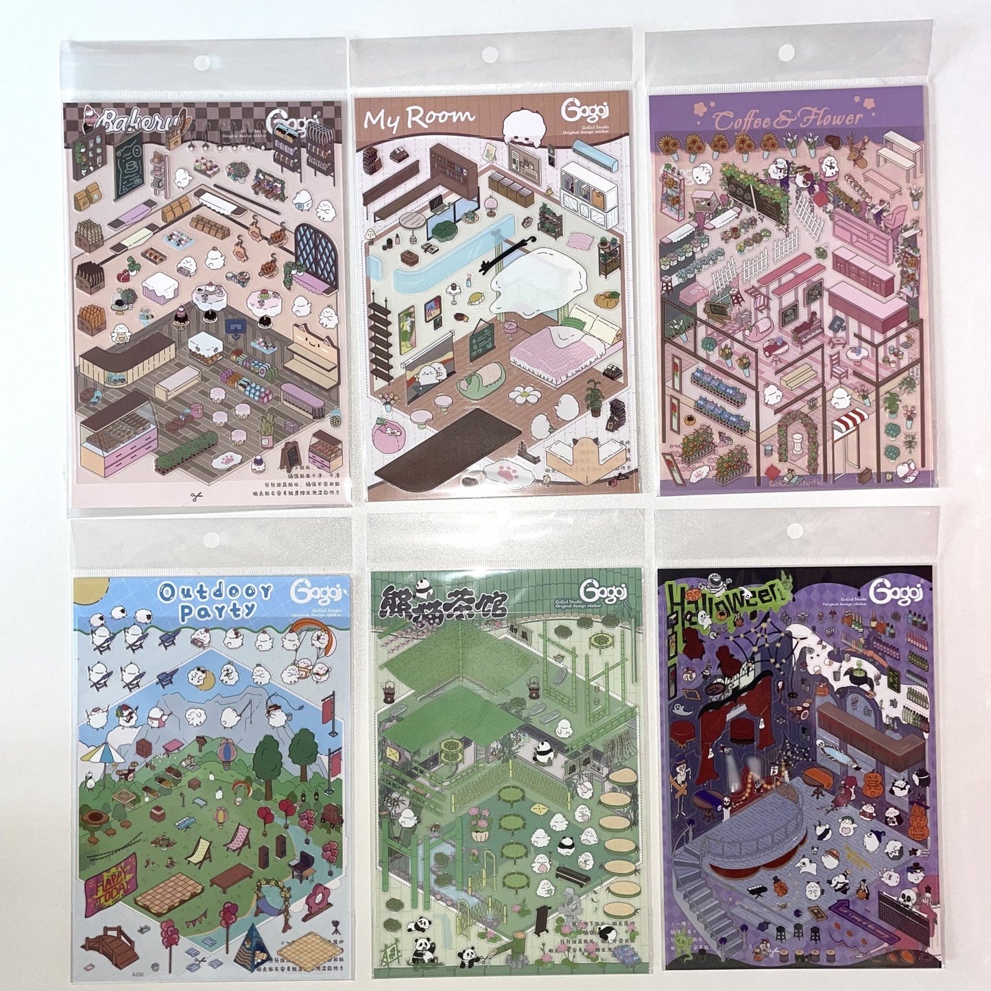 Sticker Scenes! Create your Dream Apartment|Bakery Shop|Outdoor Party|Halloween
