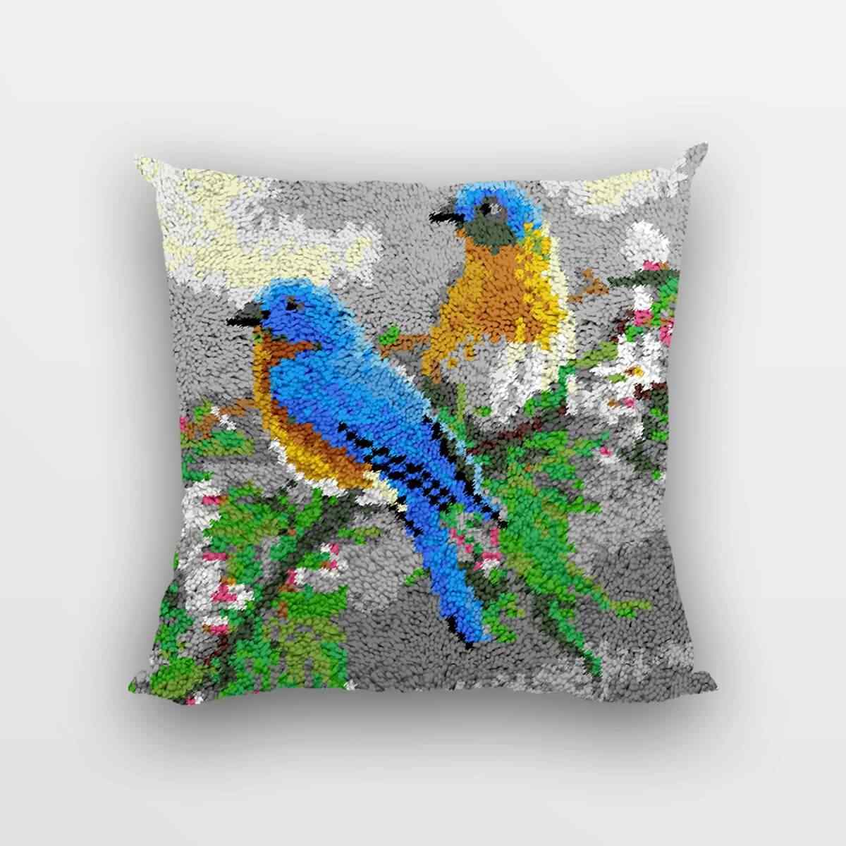 Couple Birds Pillowcase - (17x17in - 43x43cm) - DIY Latch Hook Kit –  MyCraftJoy