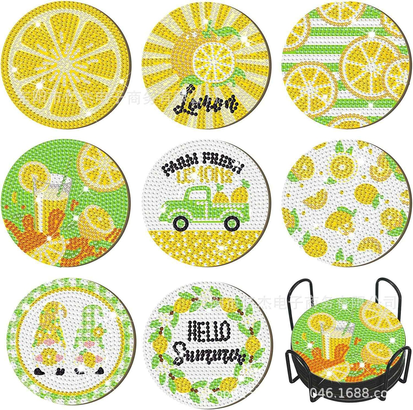 Lemons 8-pack - Diamond Painting Coasters