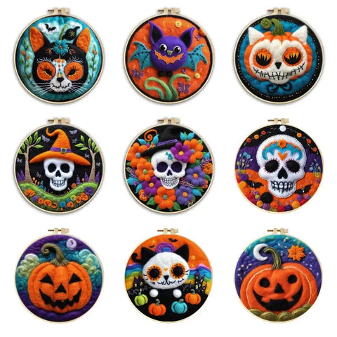 Felt Kits - Halloween Glowin’ Skulls