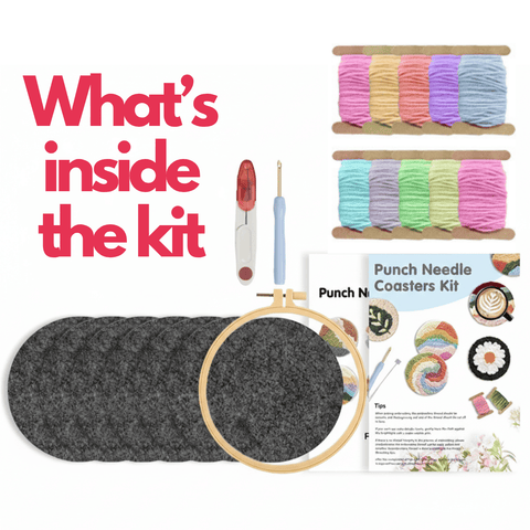 Golden Bliss - Punch Needle Coaster (6-Piece Set)