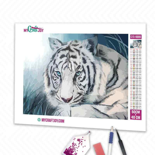 White Tiger - DIY Diamond Painting Kit
