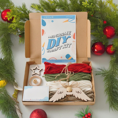 DIY Christmas Macrame Ornament Kit [6 -Piece Set]