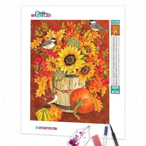 Autumn Flowers - DIY Diamond Painting Kit