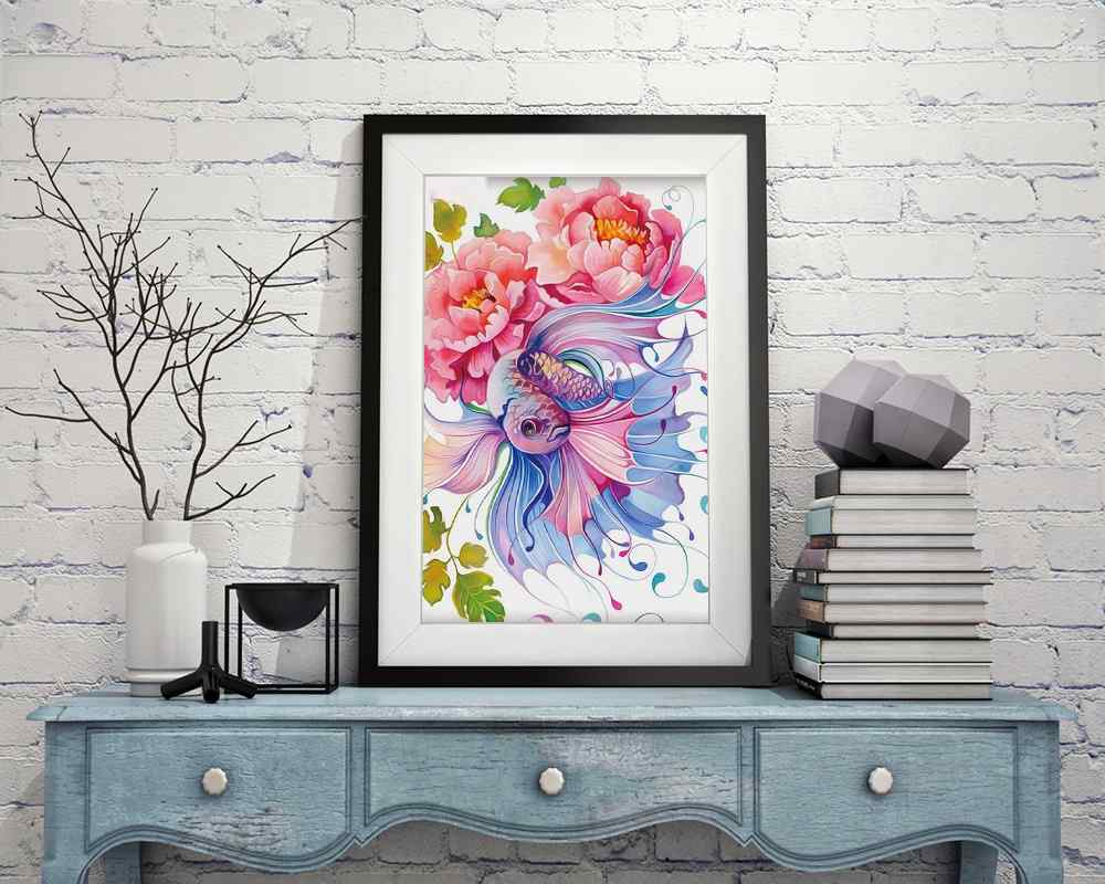 Flower and Fish - DIY Diamond Painting Kit