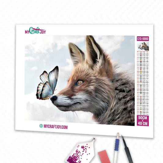 Buttefly and Fox - DIY Diamond Painting Kit