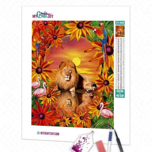 Lion and Birds - DIY Diamond Painting Kit