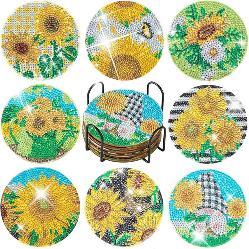 Flowers 8-pack - Diamond Painting Coasters