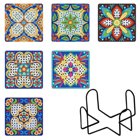 Mandalas 6-pack - Diamond Painting Coasters