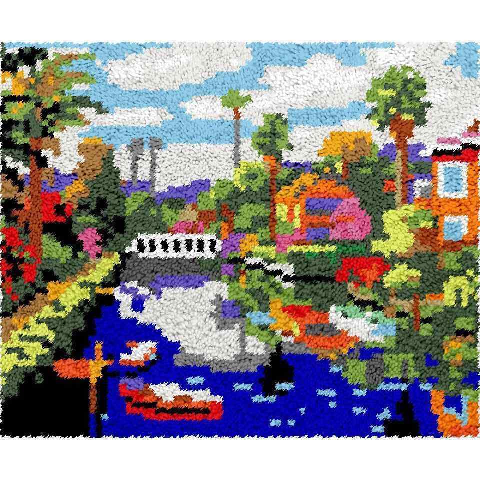 Color River Rug - (16x20in - 40x50cm) - DIY Latch Hook Kit