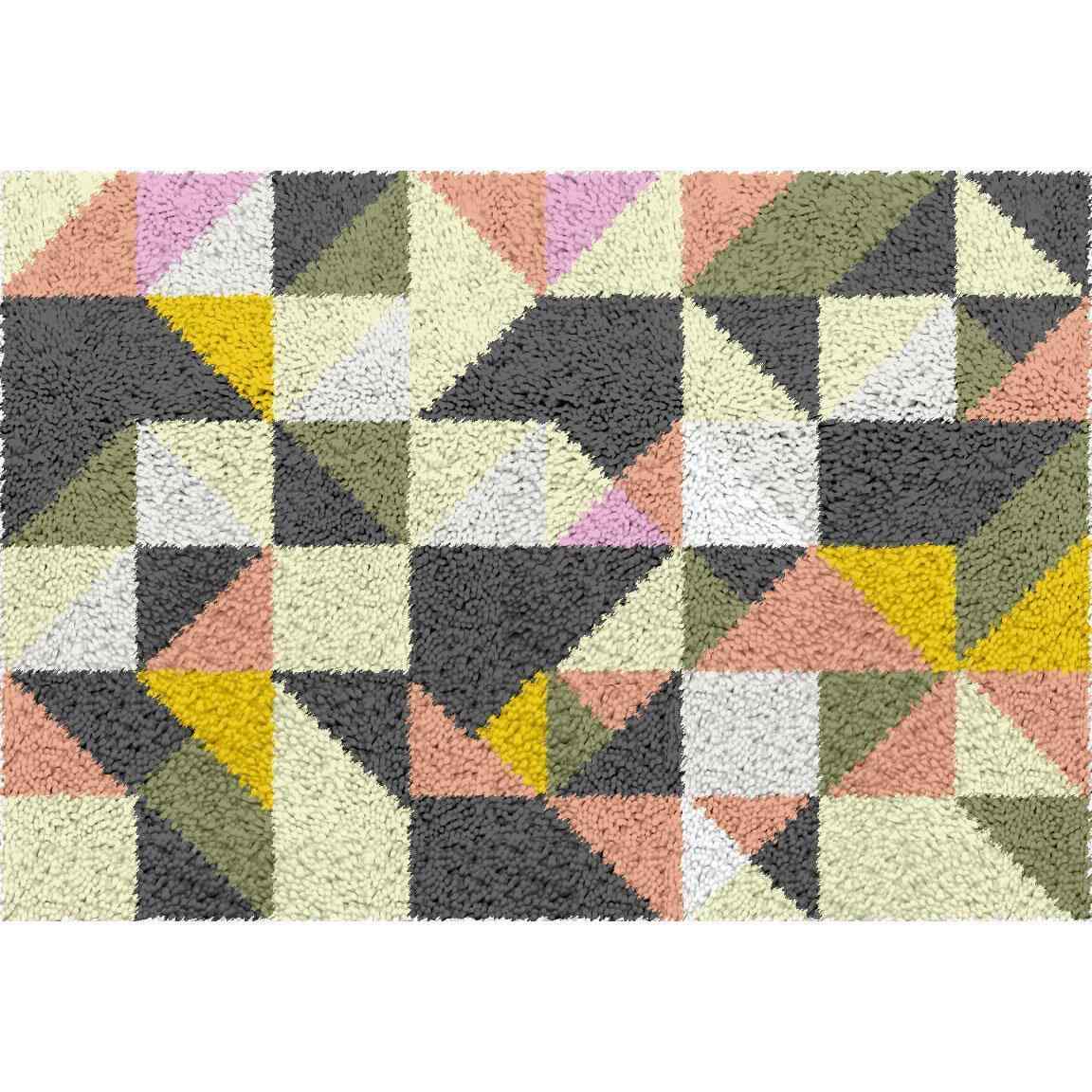 Color Pattern Rug - (16x24in - 40x60cm) - DIY Latch Hook Kit