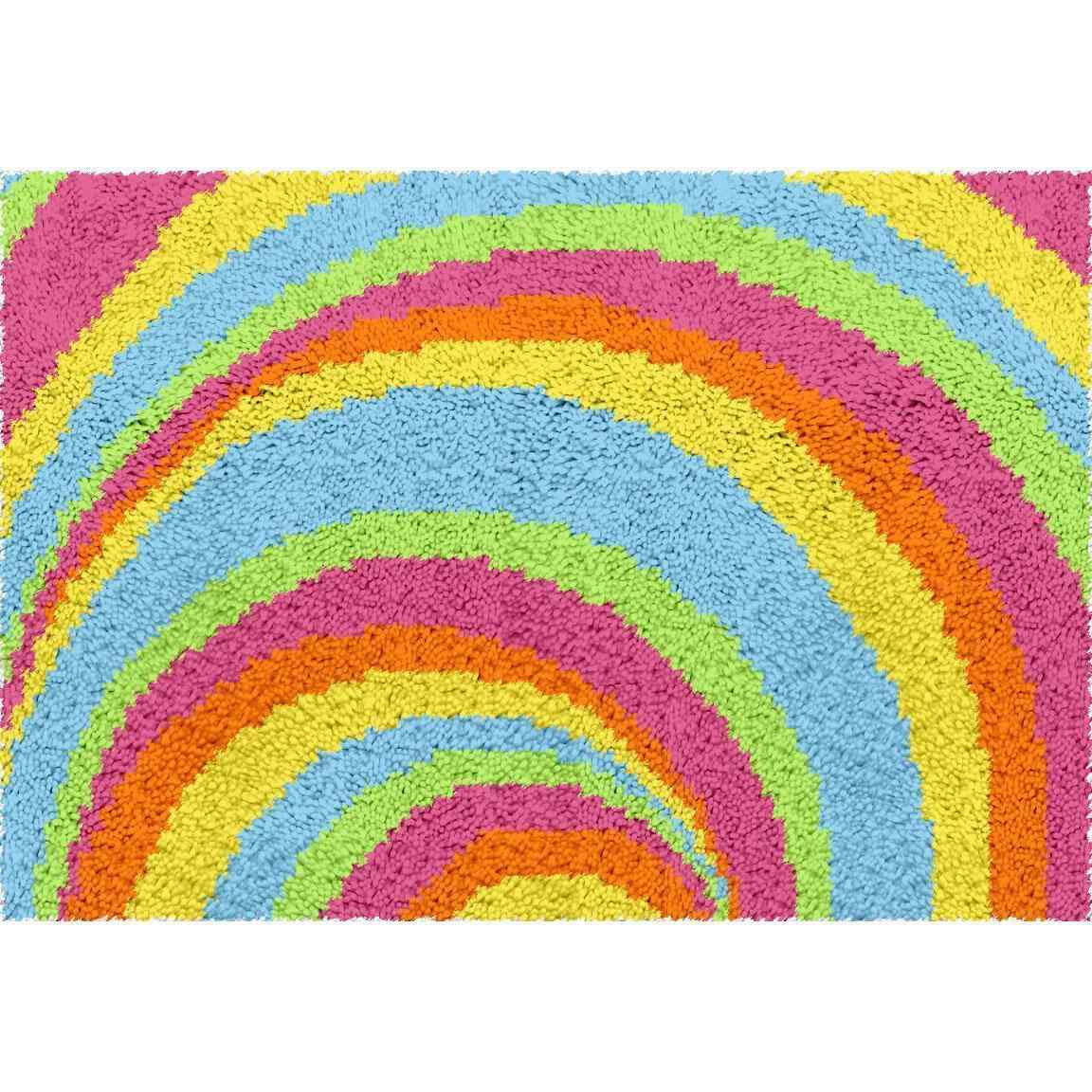 Rainbow Wave Rug - (16x24in - 40x60cm) - DIY Latch Hook Kit
