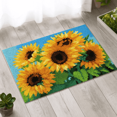 Sunflower Rug - (16x20in - 40x50cm) - DIY Latch Hook Kit
