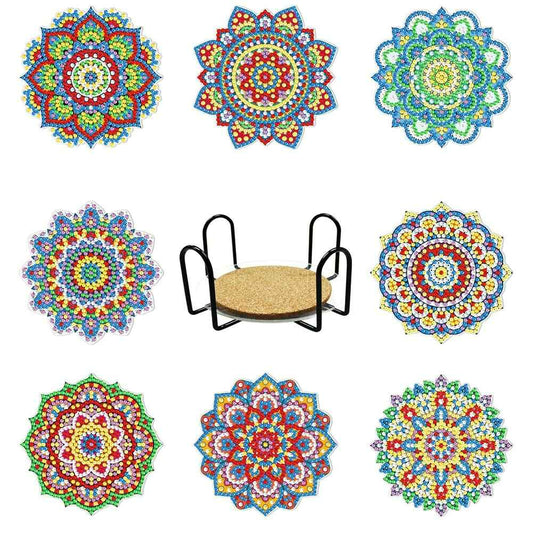 Mandalas 8-pack - Diamond Painting Coasters