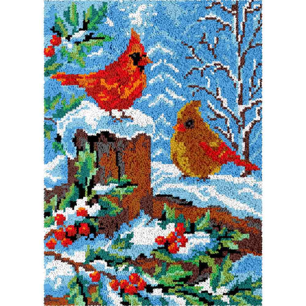 Holiday Birds - (23x33in - 60x85cm) - DIY Latch Hook Kit