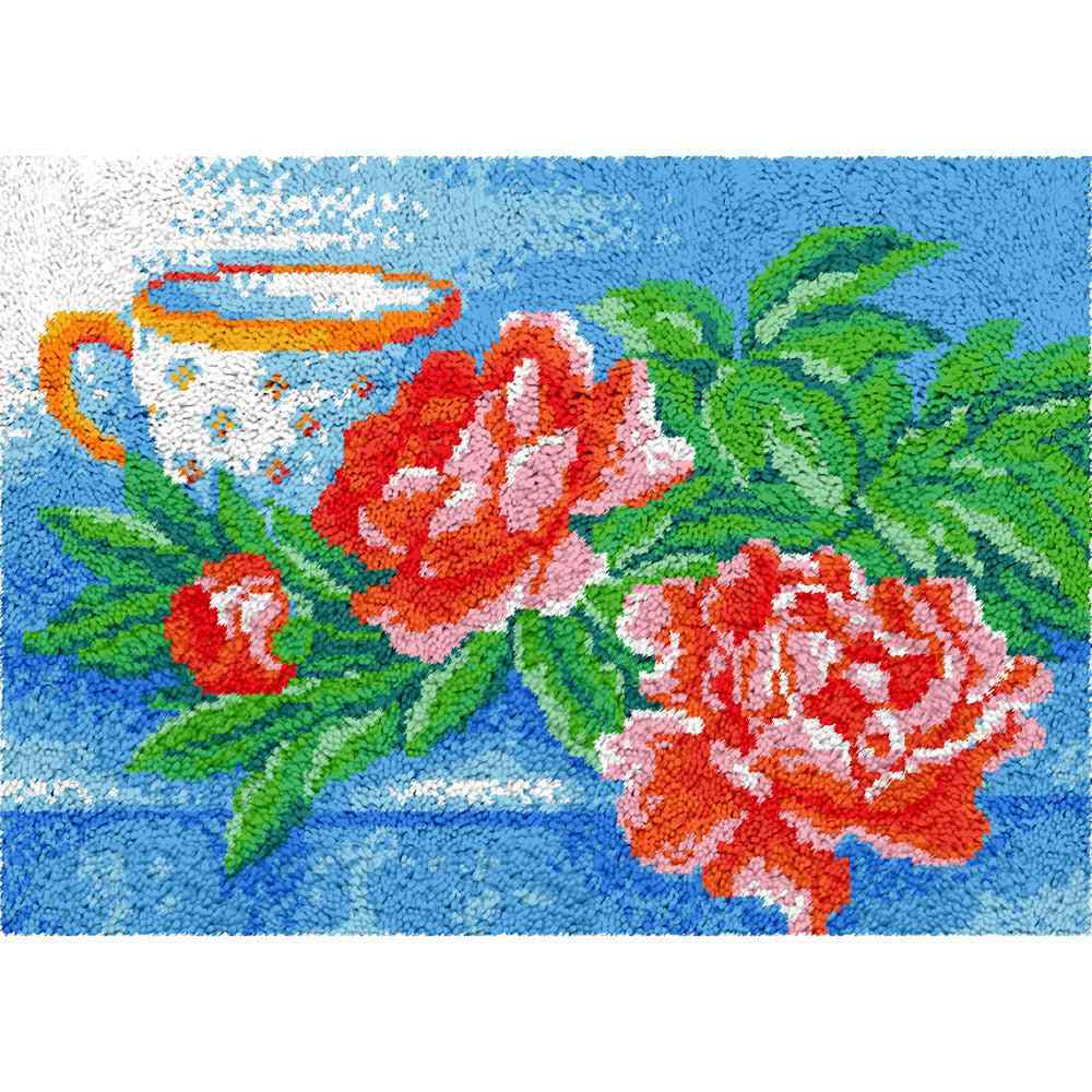 Rose Cup - (33x23in - 85x60cm) - DIY Latch Hook Kit