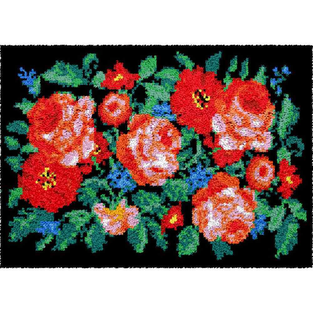 Group of Flowers - (33x23in - 85x60cm) - DIY Latch Hook Kit