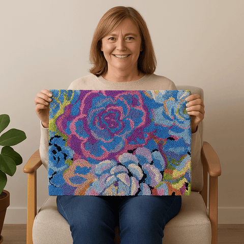 Floral Collection - (33x23in - 85x60cm) - DIY Latch Hook Kit