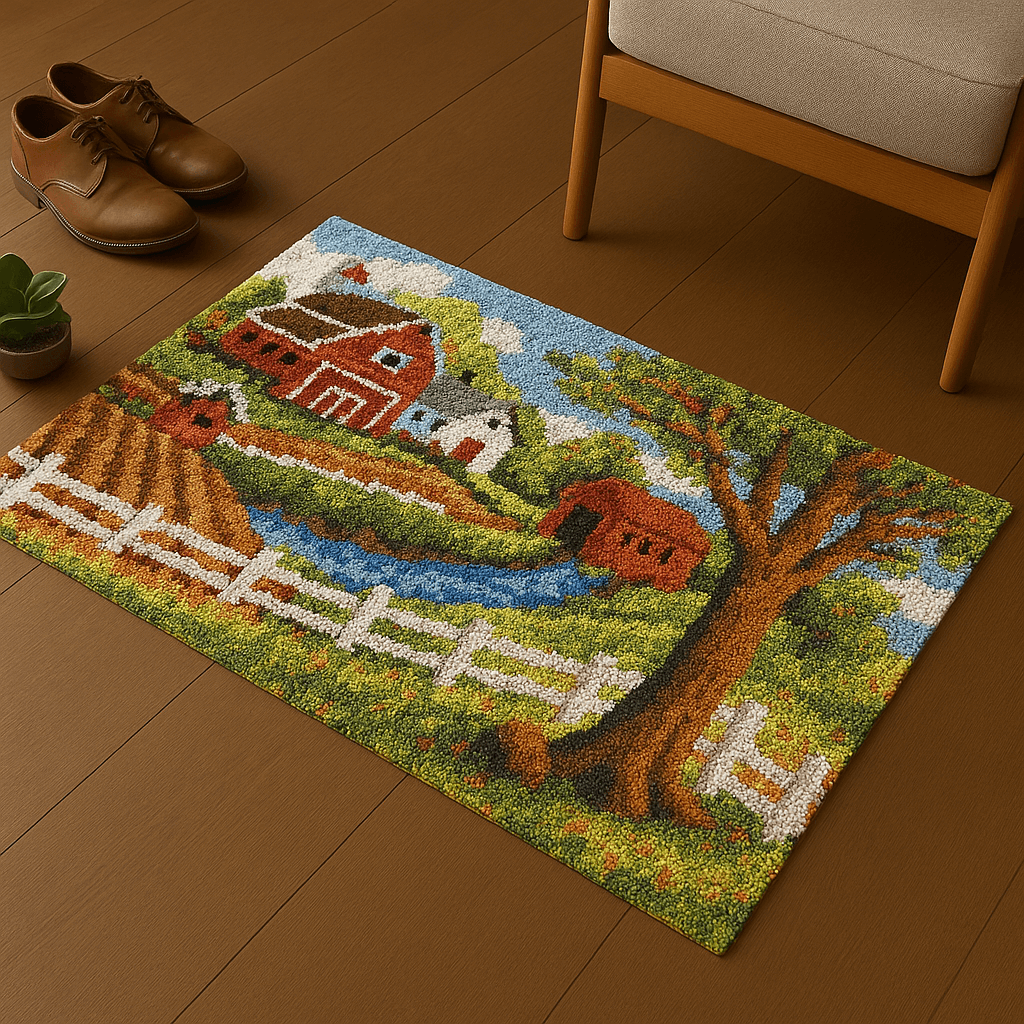 Peaceful Farm - (33x23in - 85x60cm) - DIY Latch Hook Kit