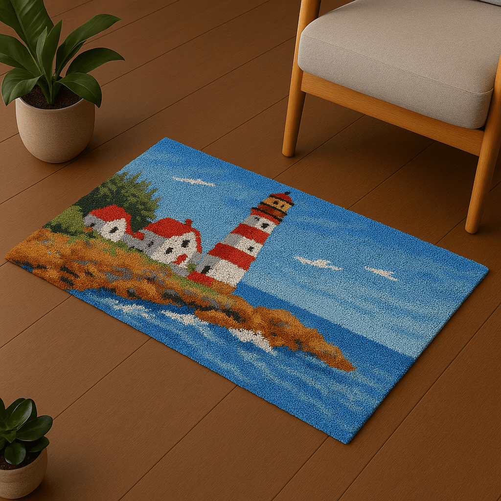 Seaside Lighthouse - (33x23in - 85x60cm) - DIY Latch Hook Kit