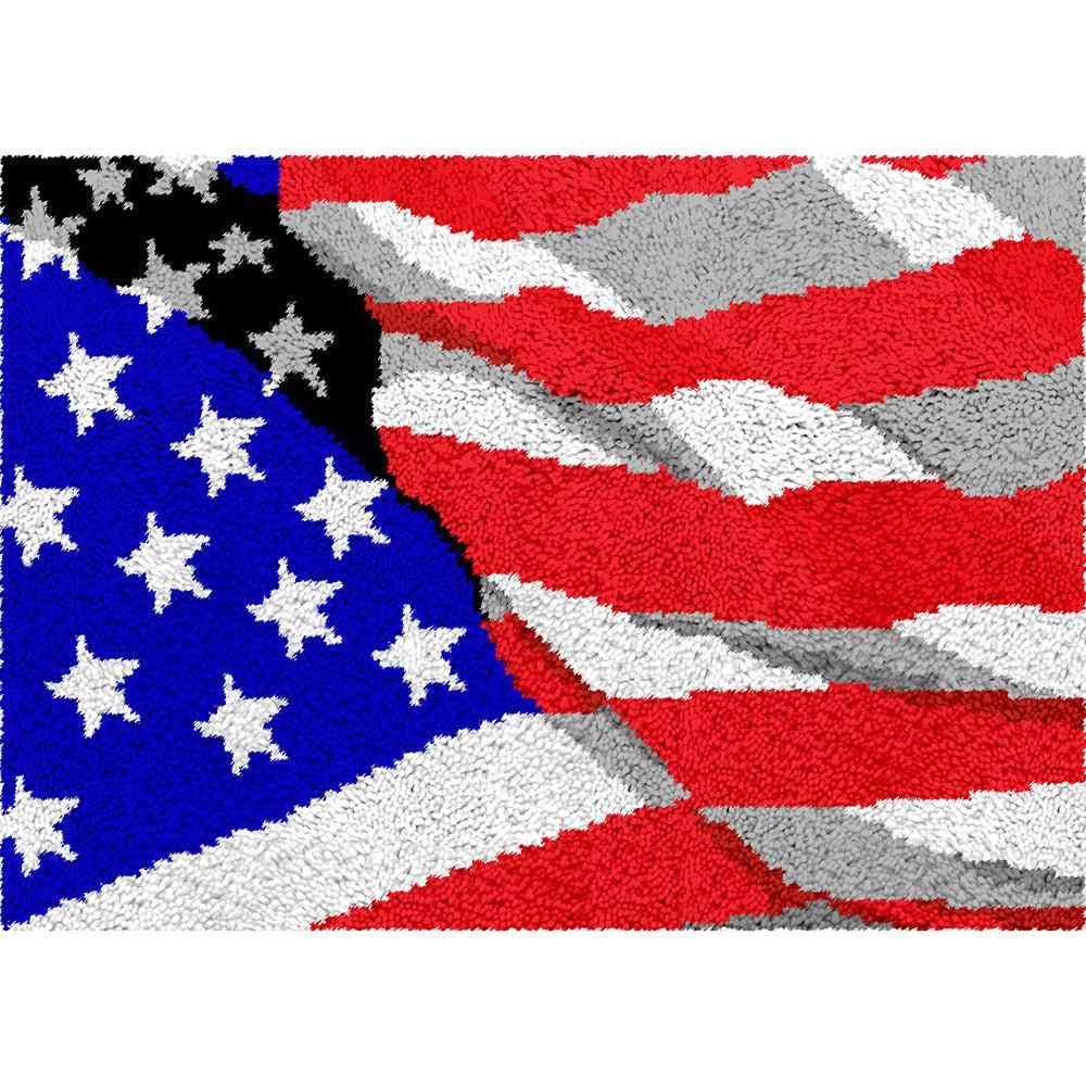 American Flag - (33x23in - 85x60cm) - DIY Latch Hook Kit