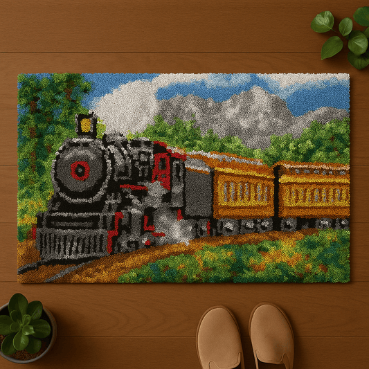 Passenger Train - (16x24in - 40x60cm ) - DIY Latch Hook Kit
