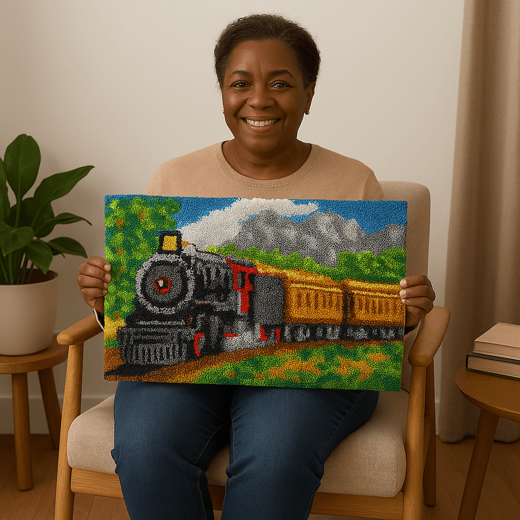 Passenger Train - (33x23in - 85x60cm) - DIY Latch Hook Kit