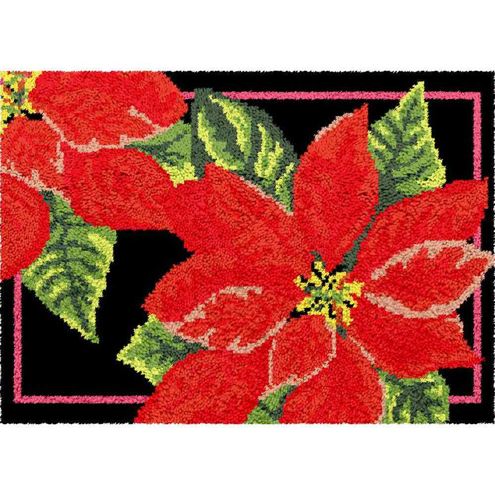 Red Garlands - (33x23in - 85x60cm) - DIY Latch Hook Kit