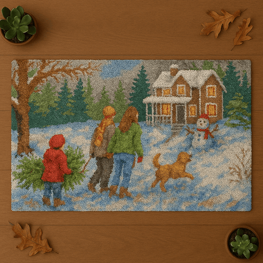 Home for Christmas - (16x24in - 40x60cm ) - DIY Latch Hook Kit