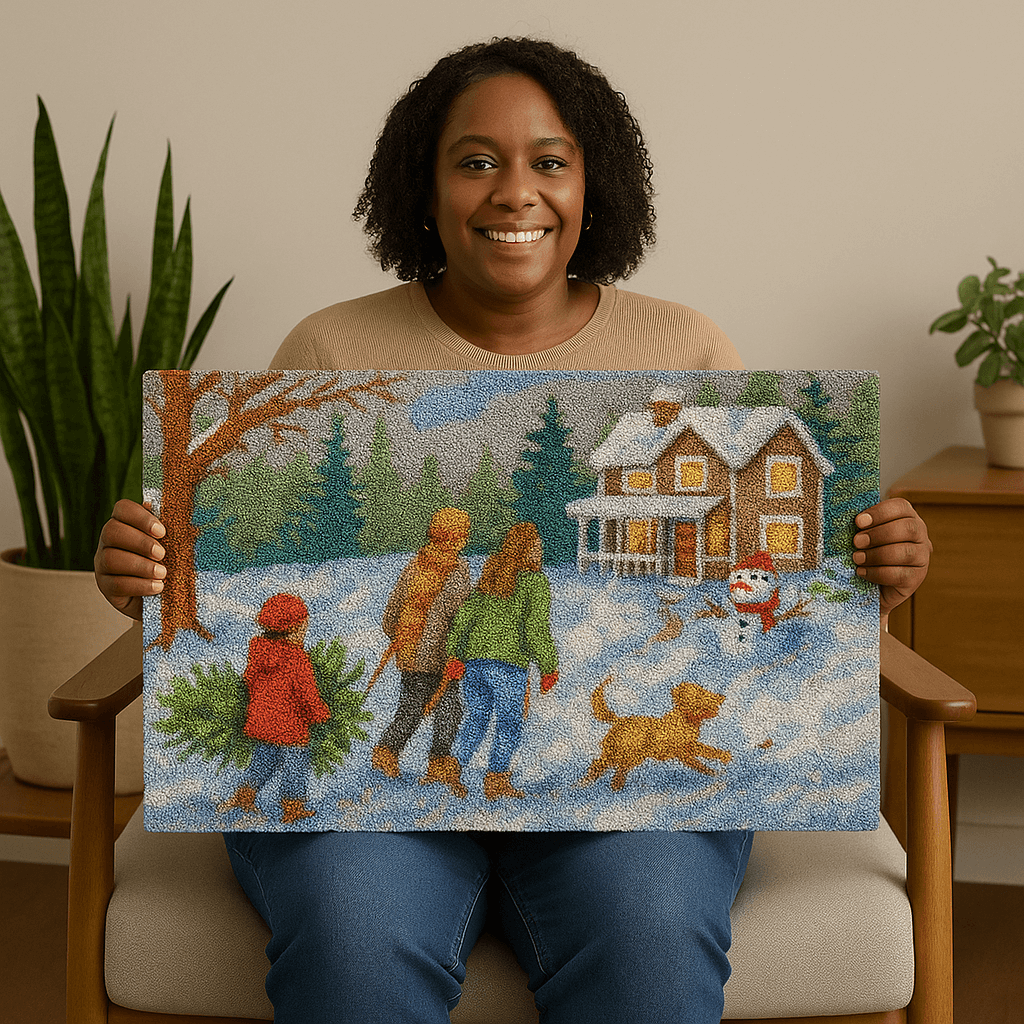 Home for Christmas - (33x23in - 85x60cm) - DIY Latch Hook Kit