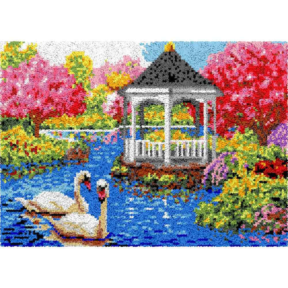 Swan Gazebo - (33x23in - 85x60cm) - DIY Latch Hook Kit