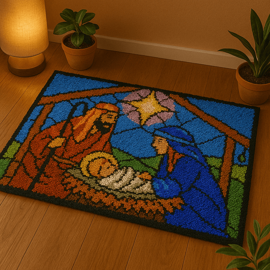 Birth of Christ - (33x23in - 85x60cm) - DIY Latch Hook Kit