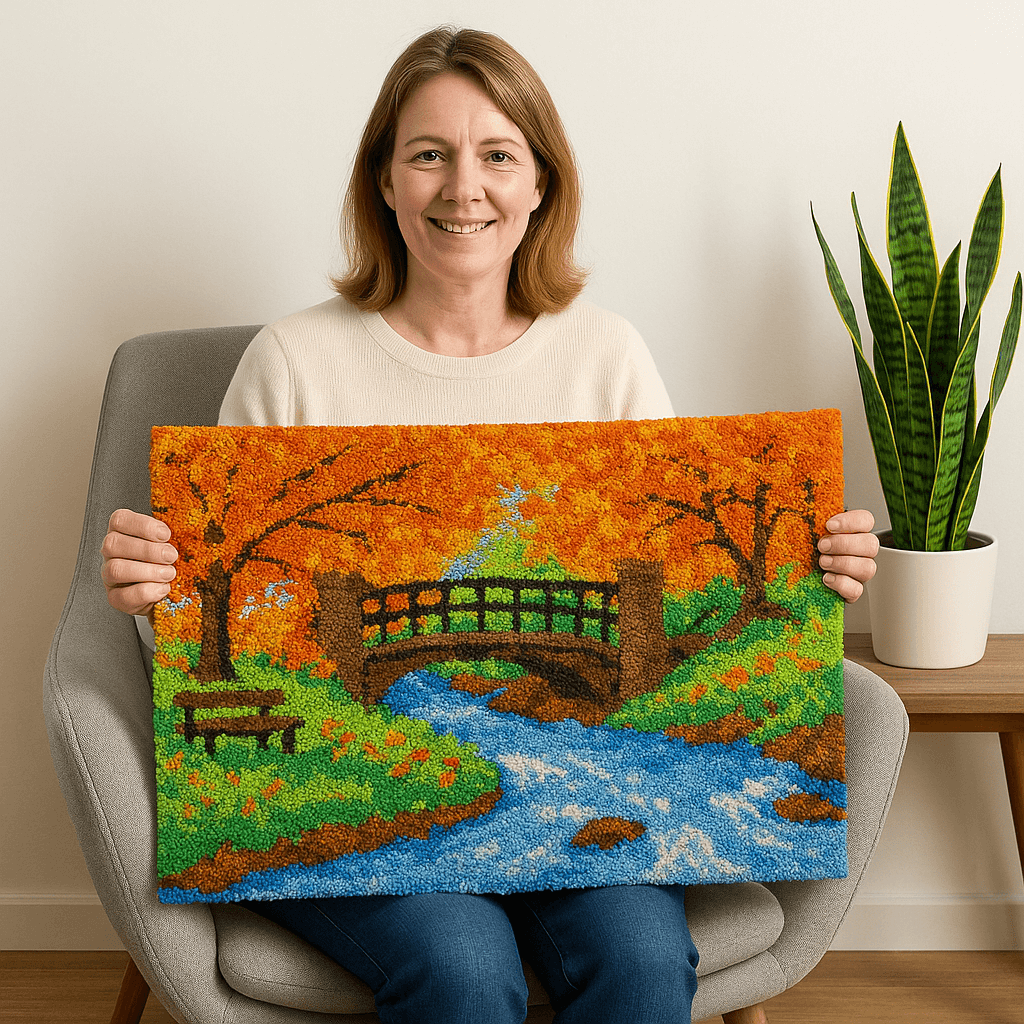 Country Bridge - (33x23in - 85x60cm) - DIY Latch Hook Kit