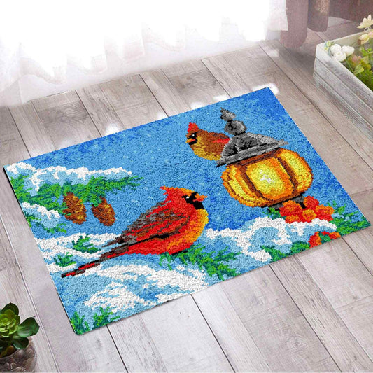 Bird Lanterns - (33x23in - 85x60cm) - DIY Latch Hook Kit