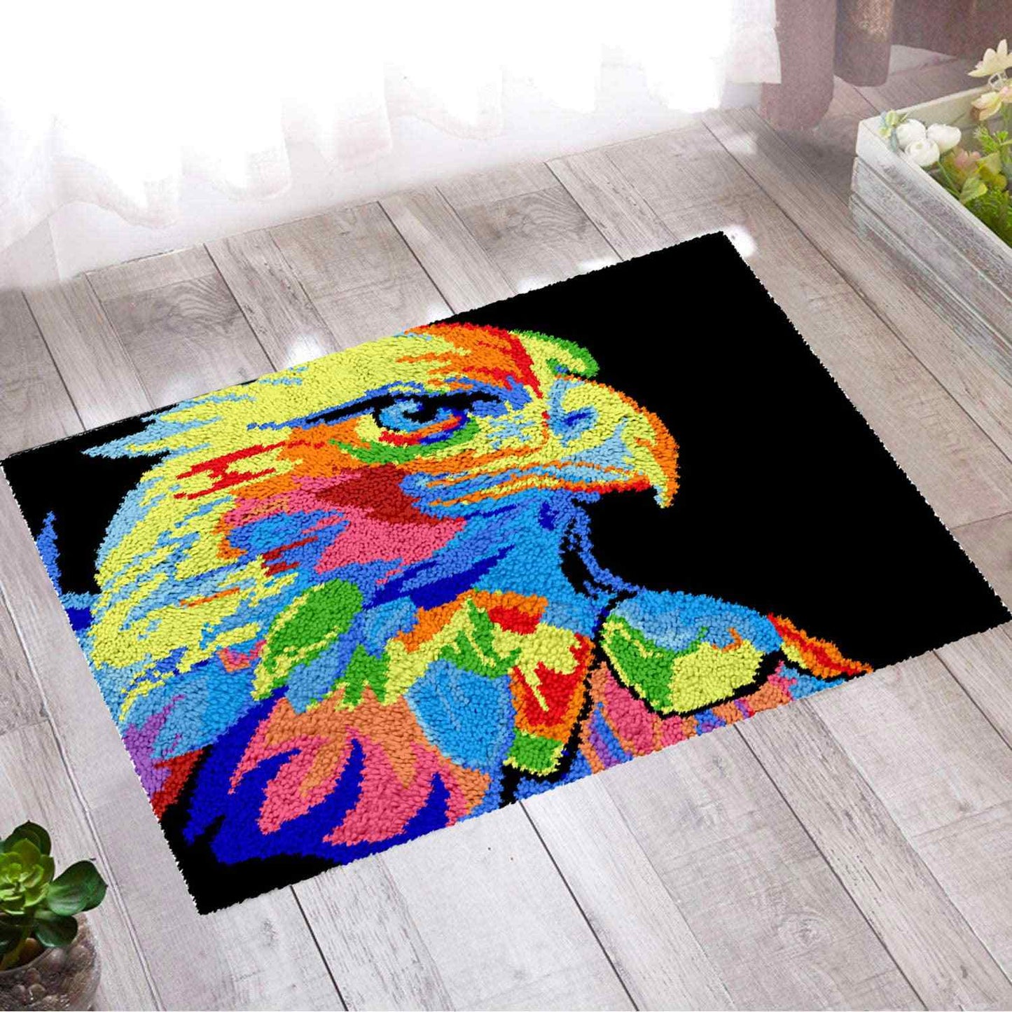 Abstract Eagle - (33x23in - 85x60cm) - DIY Latch Hook Kit