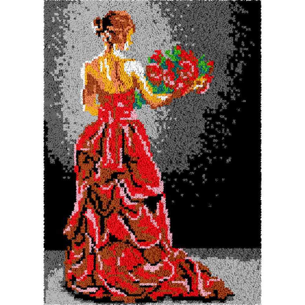 Red Princess - (23x33in - 60x85cm) - DIY Latch Hook Kit