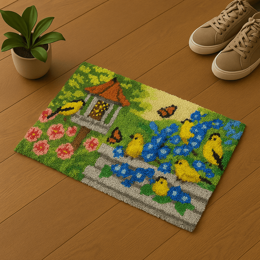 Birdhouse - (33x23in - 85x60cm) - DIY Latch Hook Kit