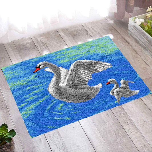 Swans - (33x23in - 85x60cm) - DIY Latch Hook Kit