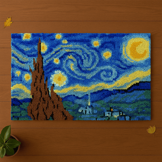 Starry Night - (33x23in - 85x60cm) - DIY Latch Hook Kit