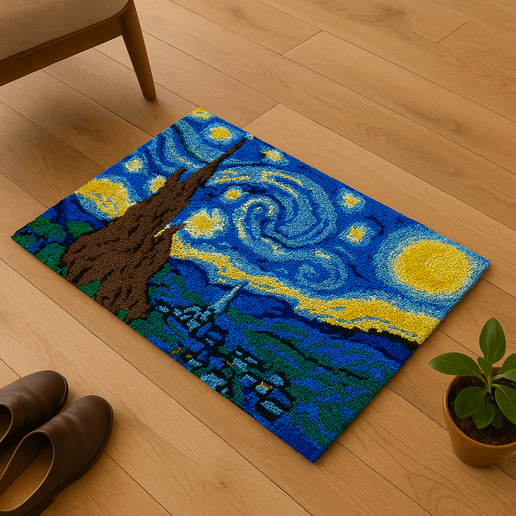 Starry Night - (33x23in - 85x60cm) - DIY Latch Hook Kit
