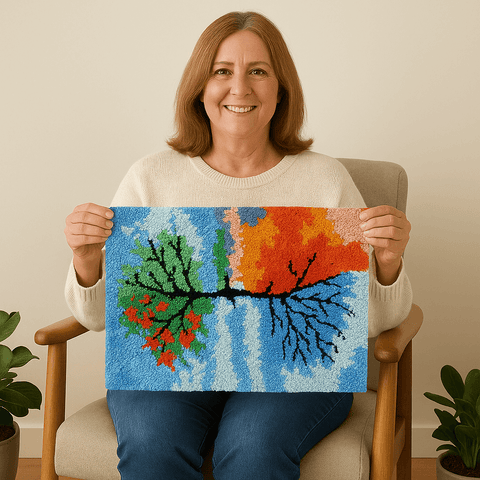 Season Trees - (23x33in - 60x85cm) - DIY Latch Hook Kit