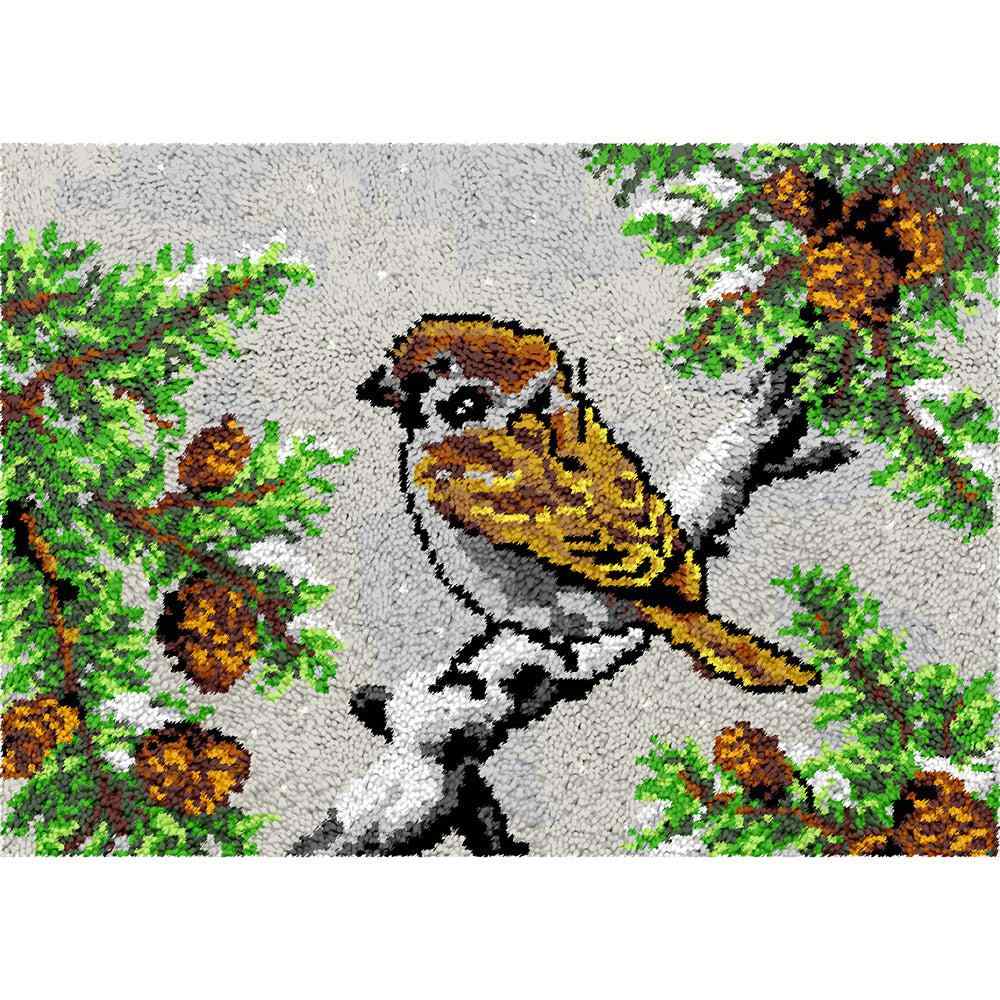 Lone Bird - (33x23in - 85x60cm) - DIY Latch Hook Kit